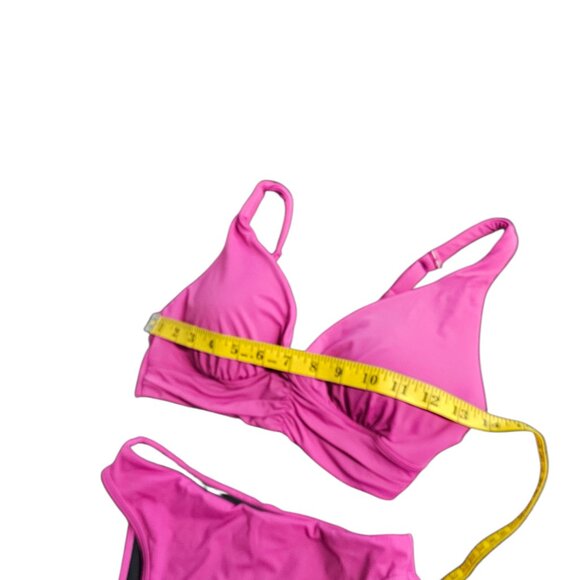 Knix Ruched Bikini Top & Leak Proof High Cut Bottom, Deep Orchid, S+ Top & S Bot - Picture 7 of 10